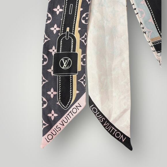 LOUIS VUITTON Silk Monogram Rising Confidential BB Bandeau Black Rose - Picture 3 of 8